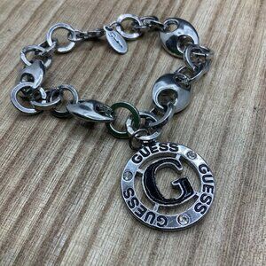 Guess Silver Tone "G" Charm Bracelet